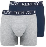 Boxershorts REPLAY "Boxershort 2er Pack", Herren, Gr. XL, grau (grau meliert,