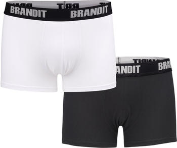 Brandit Boxer Shorts Logo 2er Pack white/black