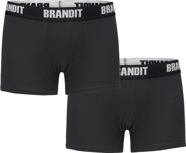 Brandit Boxer Shorts Logo 2er Pack black/black