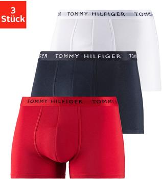 Tommy Hilfiger 3-Pack Essential Logo Waistband Trunks (UM0UM02203) white/desert sky/primary red