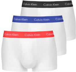 Calvin Klein 3-Pack Low Rise Trunks - Cotton Stretch blue/strawberry field/black (U2664G-M98)