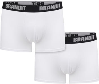 Brandit Boxer Shorts Logo 2er Pack white/white