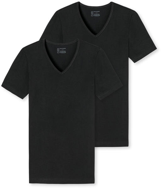 Schiesser 2-Pack Organic Cotton T-Shirts black (173982-000)