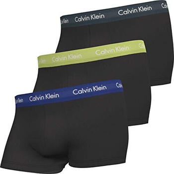 Calvin Klein 3-Pack Low Rise Trunks - Cotton Stretch hemisphere direct green/blue flan (U2664G-MC0)