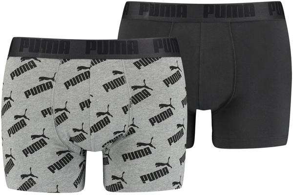 Puma All Over Print Trunks 2-Pack Dark Grey Melange/Black (100001512-004)