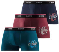 s.Oliver Boxer "Boxershorts f&uuml;r Herren" Packung, 3 Stk. mit Print auf dem Bein