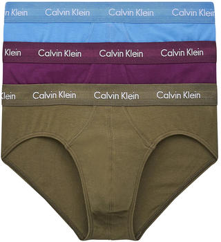 Calvin Klein 3er-Pack Hüft-Slips - Cotton Stretch chesire purple/active blue/army (U2661G-WHF)