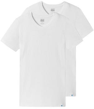Schiesser Shirt kurzarm V-Ausschnitt Long Life Cotton (172468) weiß