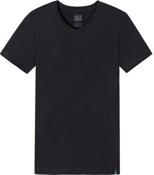 Schiesser Shirt kurzarm V-Ausschnitt Long Life Cotton (172468) schwarz