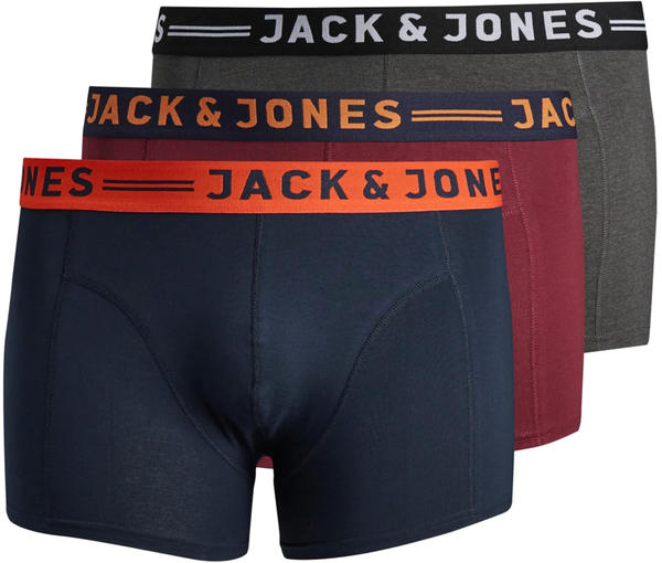 Jack & Jones Jaclichfield plus trunks 3 pack ps (12147592) burgundy