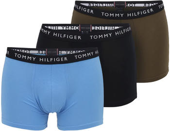 Tommy Hilfiger 3-Pack Essential Logo Waistband Trunks (UM0UM02203) army grn/hydr blue/des sky