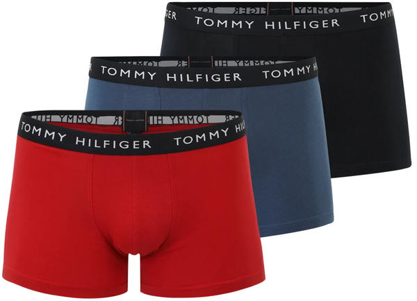 Tommy Hilfiger 3-Pack Essential Logo Waistband Trunks (UM0UM02203) des sky/petrol blue/prim red
