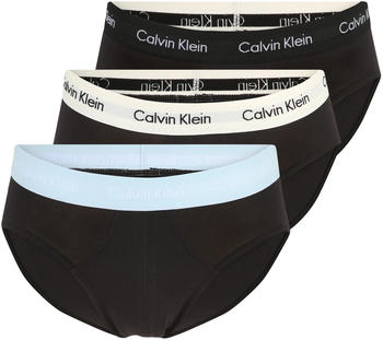 Calvin Klein 3er-Pack Hüft-Slips - Cotton Stretch rain dance/black/ivory (U2661G-1UV)