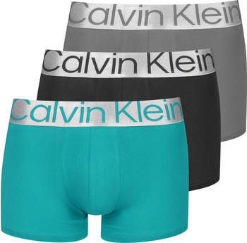 Calvin Klein 3-Pack Steel Cotton Trunks (NB3130A) black/grey sky/island turquoise