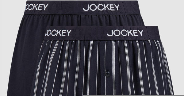 Jockey Night & Day Knit Boxer 2-Pack (305500) navy strip