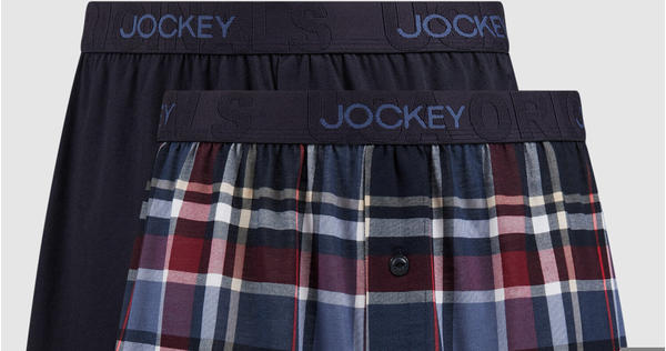 Jockey Night & Day Knit Boxer 2-Pack (305500) blue check