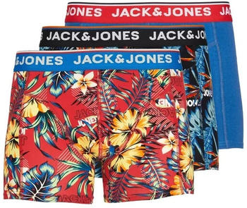 Jack & Jones AZORES 3-Pack Boxershorts black/pompain red/blue lolite