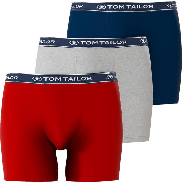 Tom Tailor Herren Long-Pants uni 3er Pack (070788-0420) rot-mittel-uni