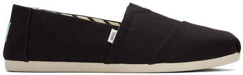 TOMS Shoes Alpargata recycelter Baumwolle flache Slipper schwarz weiß