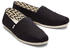 TOMS Shoes Alpargata recycelter Baumwolle flache Slipper schwarz weiß