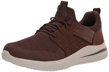 Skechers Delson 3 0-Cicada Gestrickte Bungee-Spitze zum Reinschlüpfen braun