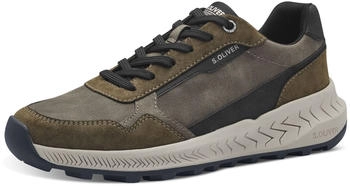 S.Oliver Sneaker flach Schnürsenkeln Low Top grün Khaki Comb