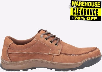 Hush Puppies Tucker Schnürer Memory Foam Leder Mokassin Schuhe hellbraun