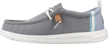 Dude Wally Summer Linen Sneaker monument grau ausgeblichenes denim