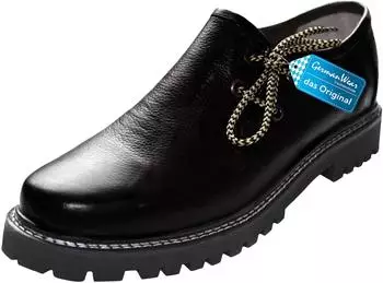 German Wear Haferlschuh Glattlededer Trachtenschuhe Original-Handmachart schwarz