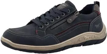 MUSTANG Benedetto Sneaker Lace-up Shoe, Low Shoe with Zipper blau
