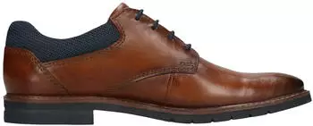 Bugatti Lace-up Block Heel in Used Look marine/cognac