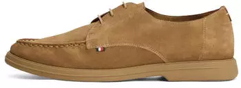 Tommy Hilfiger Suede Corporate Derby hellbraun