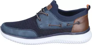 Rieker B9643 Men's Sneaker Slip-On with Elastic Band and Light EVA Outsole blau