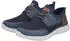 Rieker B9643 Men's Sneaker Slip-On with Elastic Band and Light EVA Outsole blau