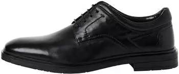 Marco Tozzi Lace-up Leather Shoe with Block Heel schwarz