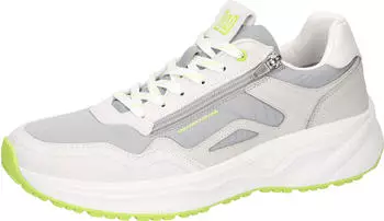 Waldl&auml;ufer H-PABLO Sneaker Lace-Up Shoe Comfort Width H hellgrau/wei&szlig;