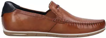 Bugatti Slipper with Stretch Inserts in Moccasin Look cognac/hellbeige/dunkelbraun