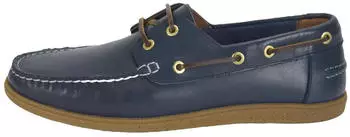 Desa Men's Leather Slipper - Flat Heel, without Closure dunkelblau