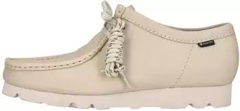 Clarks Wallebee Goretex Lace-Up Shoe beige/white leather