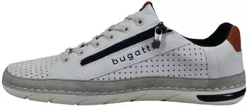 Bugatti Sneaker Low-Top with Practical Zipper wei&szlig;-grau