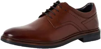 Marco Tozzi Lace-up Leather Shoe with Block Heel braun