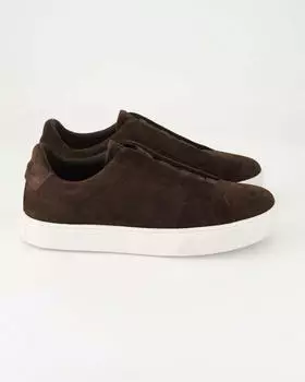 Marc O'Polo Slip On Sneaker in Leather dark earth