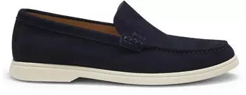 Hugo Boss Slipper in Genuine Leather dunkelblau