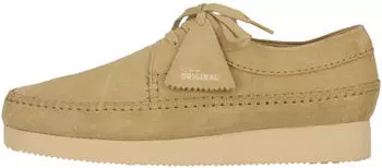 Clarks Weaver 2604 Lace-Up Shoe with Crepe Texture at the Heel hellbraun