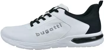 Bugatti Lace-Up Sneaker with Logo Lettering wei&szlig;/schwarz