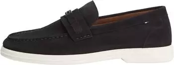 Tommy Hilfiger Light Suede Flag Hardware Loafer (FM0FM05897) desert sky