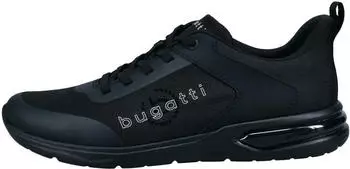 Bugatti Lace-Up Sneaker with Logo Lettering schwarz