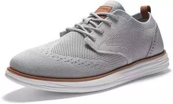 Bruno Marc KnitFlex Craft Breathable Knitted Fabric Lace-Up Shoes grau