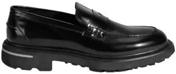 Desa Men's Loafer Leather Look with Lacing schwarz