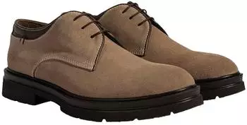 Desa Men's Lace-Up Shoes with Flat Heel in Leather braun
